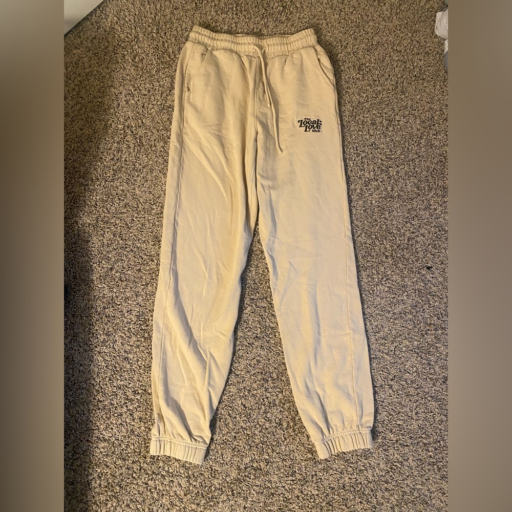 The Loval Love Club Sweatpants Size Medium Beige